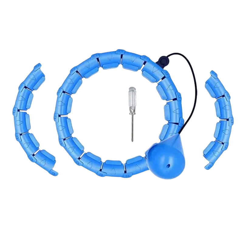 Cerceau Minceur Intelligent en bleu, composé de segments flexibles et accompagné d'un tournevis