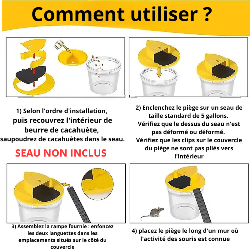 Piège souris seau
