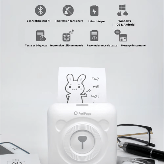 Imprimante Portable pour Téléphone Mobile PeriPage avec connexion sans fil et impression instantanée