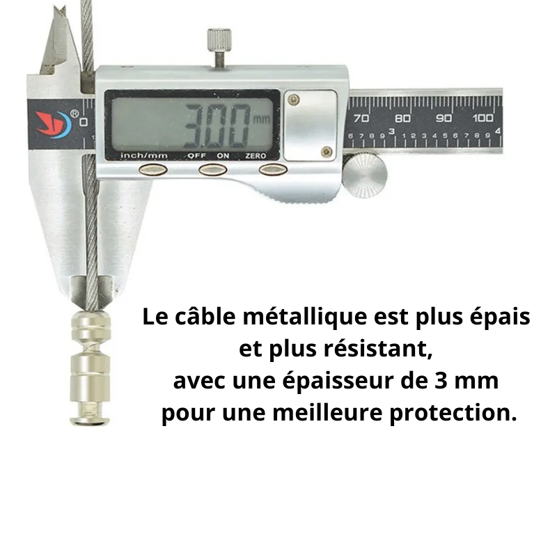 Verrou pour Frigo avec câble métallique de 3 mm d'épaisseur pour une meilleure sécurité